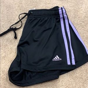 Adidas Shorts with Purple Stripes